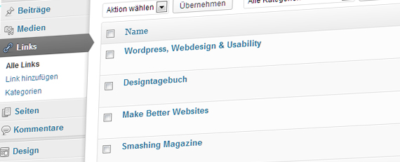 Blogroll in Wordpress 3.5
